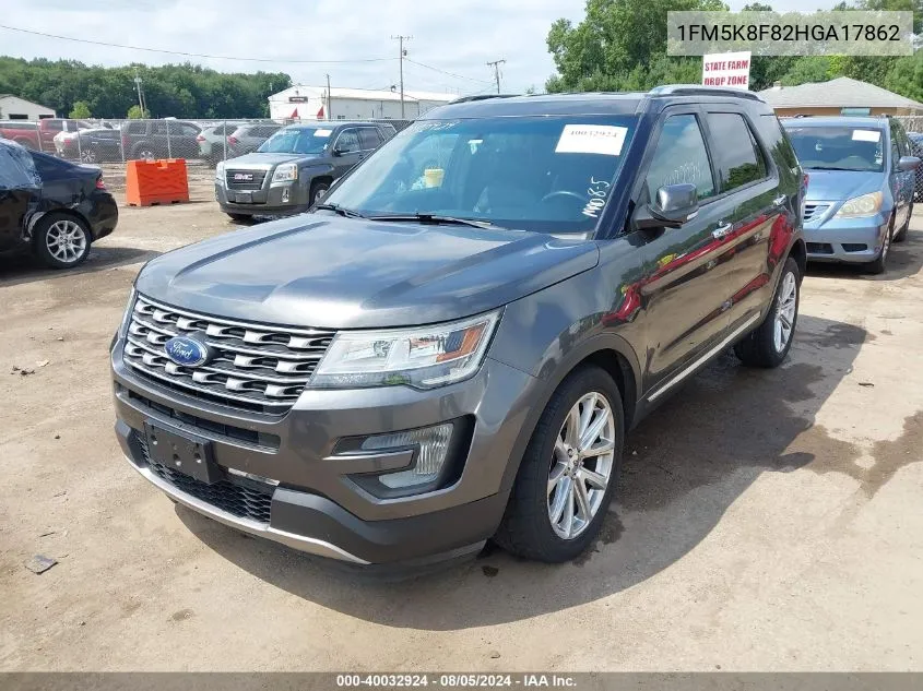 2017 Ford Explorer Limited VIN: 1FM5K8F82HGA17862 Lot: 40032924