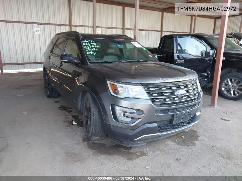 1FM5K7D84HGA02972 2017 Ford Explorer Xlt