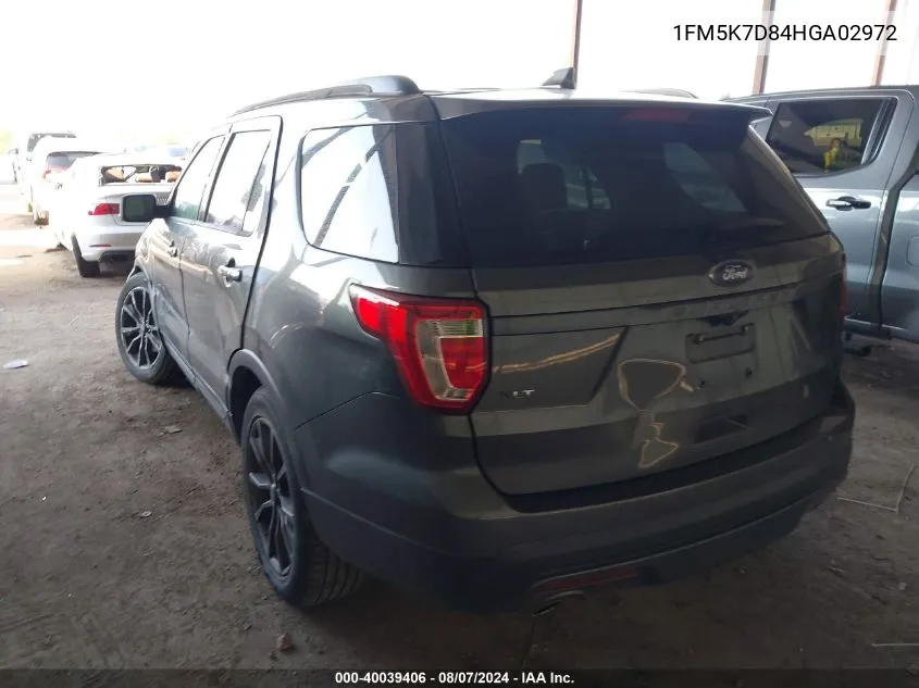 1FM5K7D84HGA02972 2017 Ford Explorer Xlt