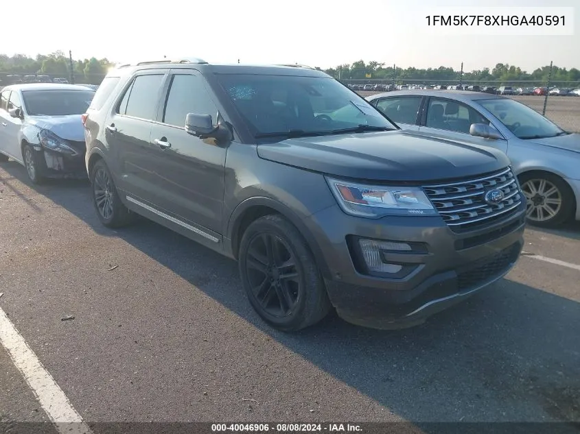 1FM5K7F8XHGA40591 2017 Ford Explorer Limited