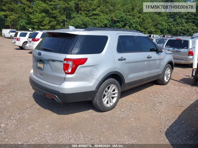 1FM5K7B87HGE00678 2017 Ford Explorer