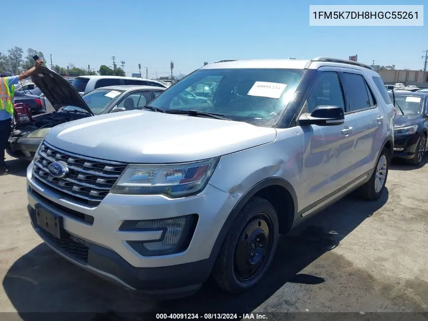 2017 Ford Explorer Xlt VIN: 1FM5K7DH8HGC55261 Lot: 40091234