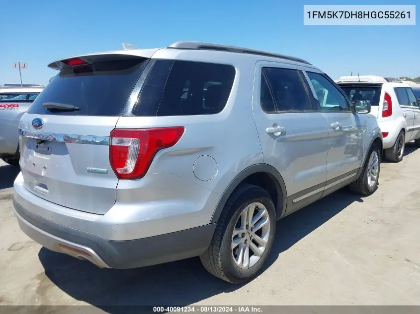 2017 Ford Explorer Xlt VIN: 1FM5K7DH8HGC55261 Lot: 40091234