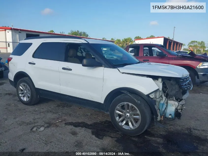 2017 Ford Explorer VIN: 1FM5K7BH3HGA21600 Lot: 40102880