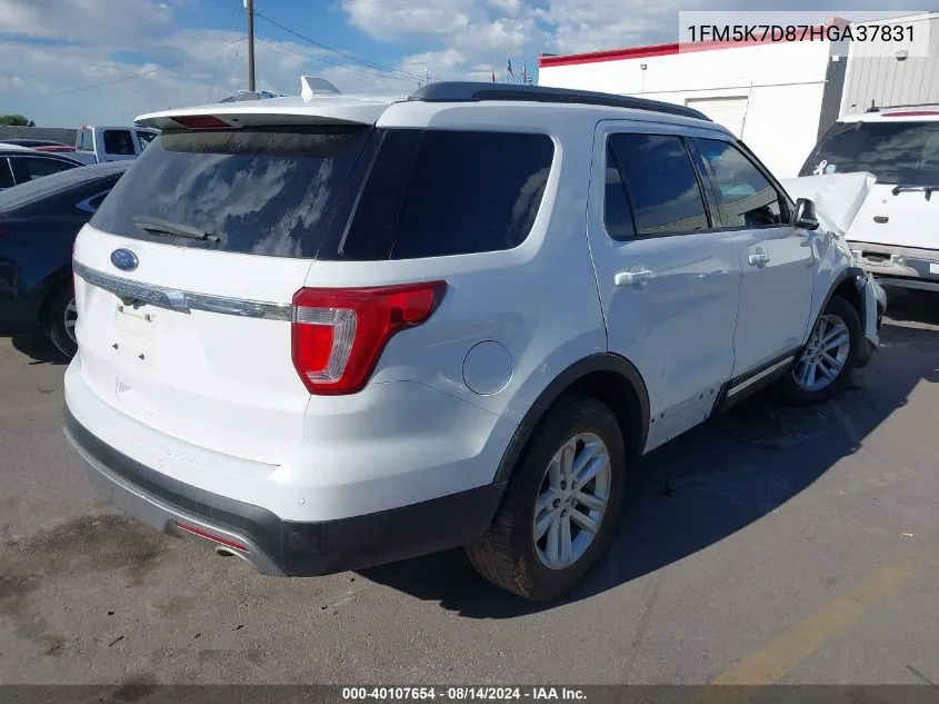 2017 Ford Explorer Xlt VIN: 1FM5K7D87HGA37831 Lot: 40107654