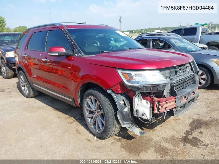 2017 Ford Explorer Limited VIN: 1FM5K8F87HGD04484 Lot: 40114036