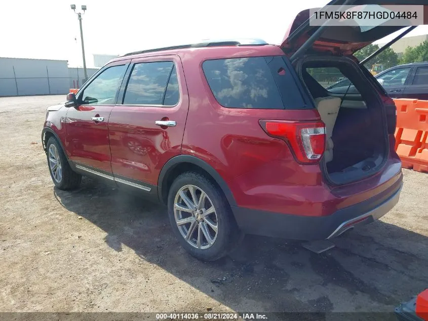 1FM5K8F87HGD04484 2017 Ford Explorer Limited