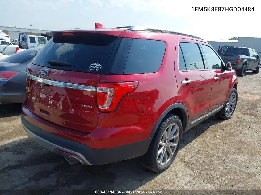 1FM5K8F87HGD04484 2017 Ford Explorer Limited