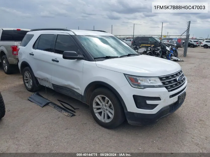 2017 Ford Explorer VIN: 1FM5K7B88HGC47003 Lot: 40144775