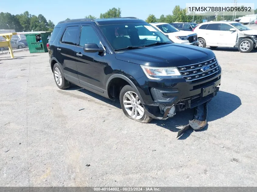 2017 Ford Explorer VIN: 1FM5K7B88HGD96592 Lot: 40154002