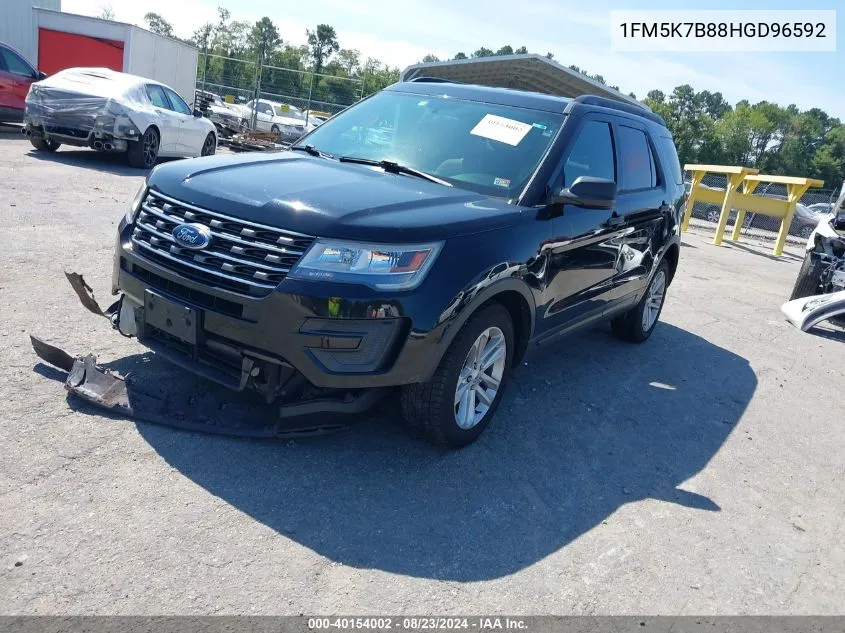 2017 Ford Explorer VIN: 1FM5K7B88HGD96592 Lot: 40154002