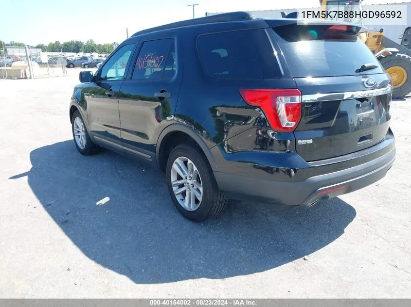 2017 Ford Explorer VIN: 1FM5K7B88HGD96592 Lot: 40154002