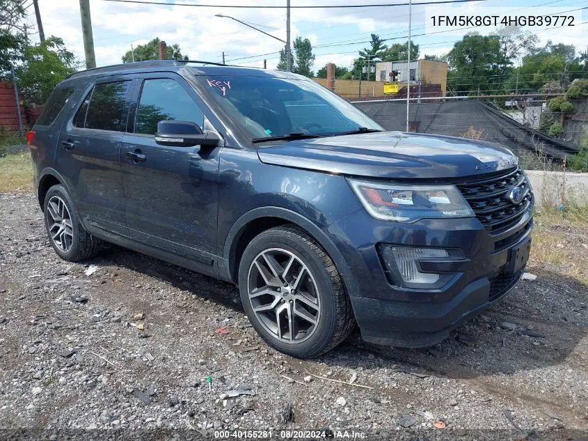 2017 Ford Explorer Sport VIN: 1FM5K8GT4HGB39772 Lot: 40155281