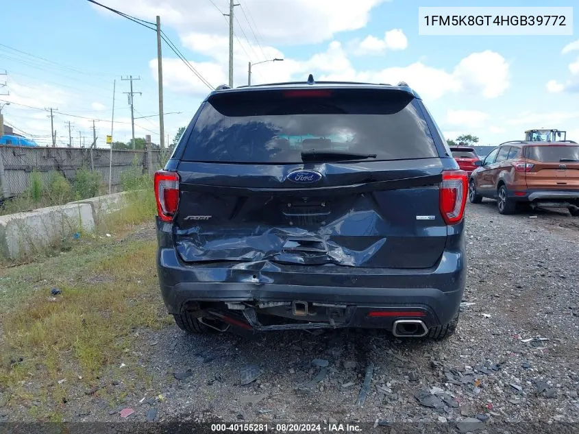 2017 Ford Explorer Sport VIN: 1FM5K8GT4HGB39772 Lot: 40155281