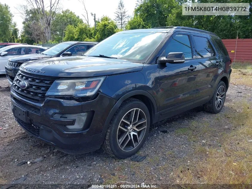 2017 Ford Explorer Sport VIN: 1FM5K8GT4HGB39772 Lot: 40155281