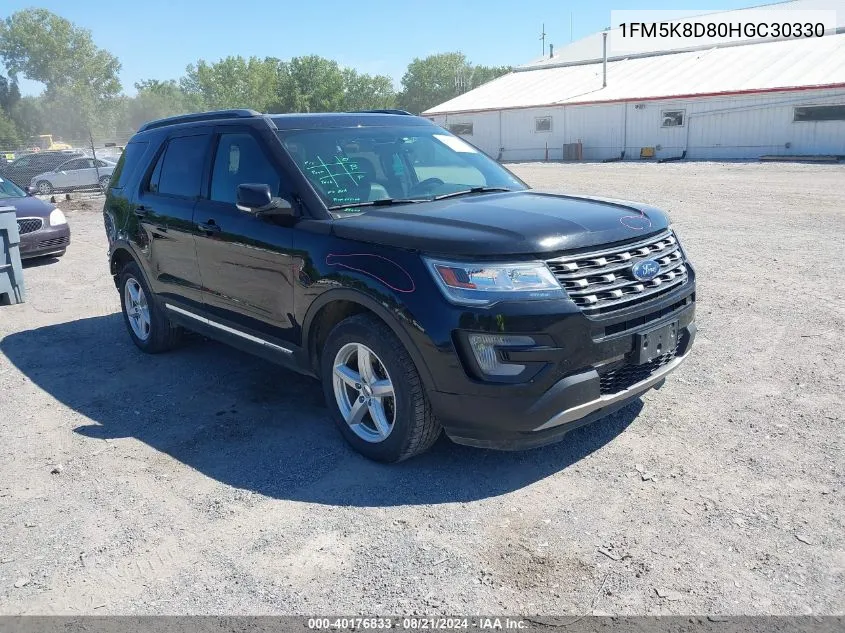 2017 Ford Explorer Xlt VIN: 1FM5K8D80HGC30330 Lot: 40176833