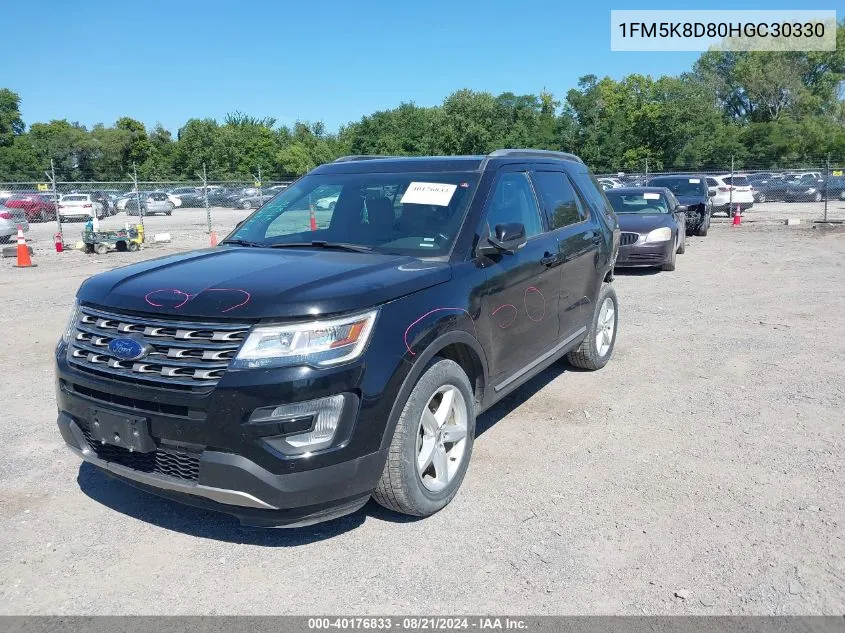 2017 Ford Explorer Xlt VIN: 1FM5K8D80HGC30330 Lot: 40176833