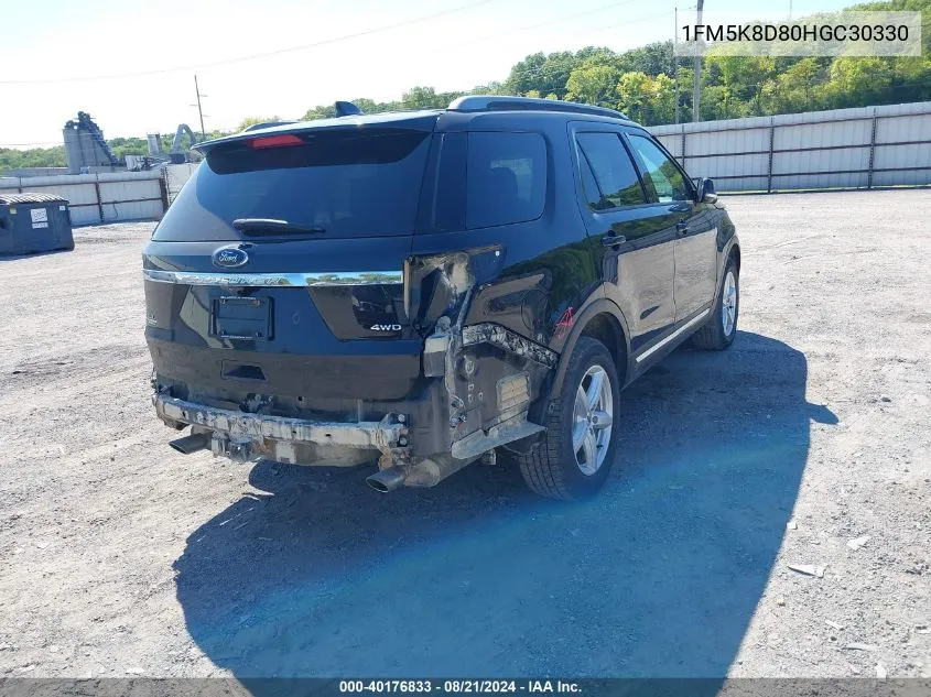 2017 Ford Explorer Xlt VIN: 1FM5K8D80HGC30330 Lot: 40176833