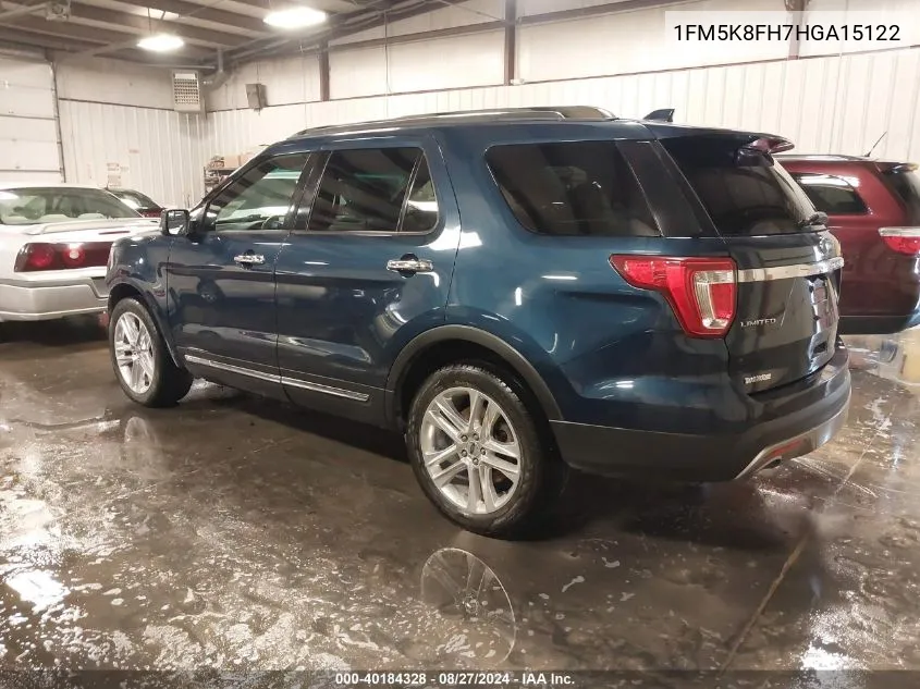 2017 Ford Explorer Limited VIN: 1FM5K8FH7HGA15122 Lot: 40184328