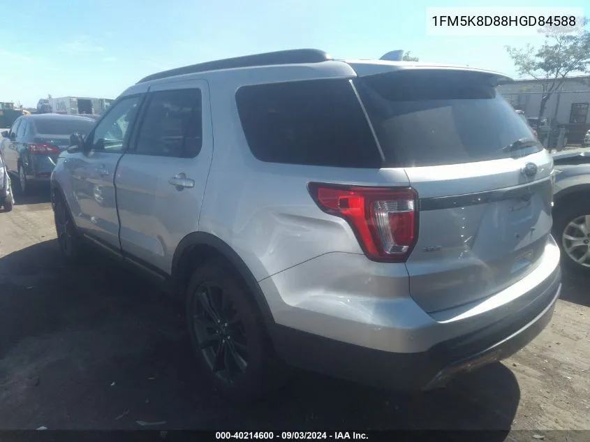 2017 Ford Explorer Xlt VIN: 1FM5K8D88HGD84588 Lot: 40214600