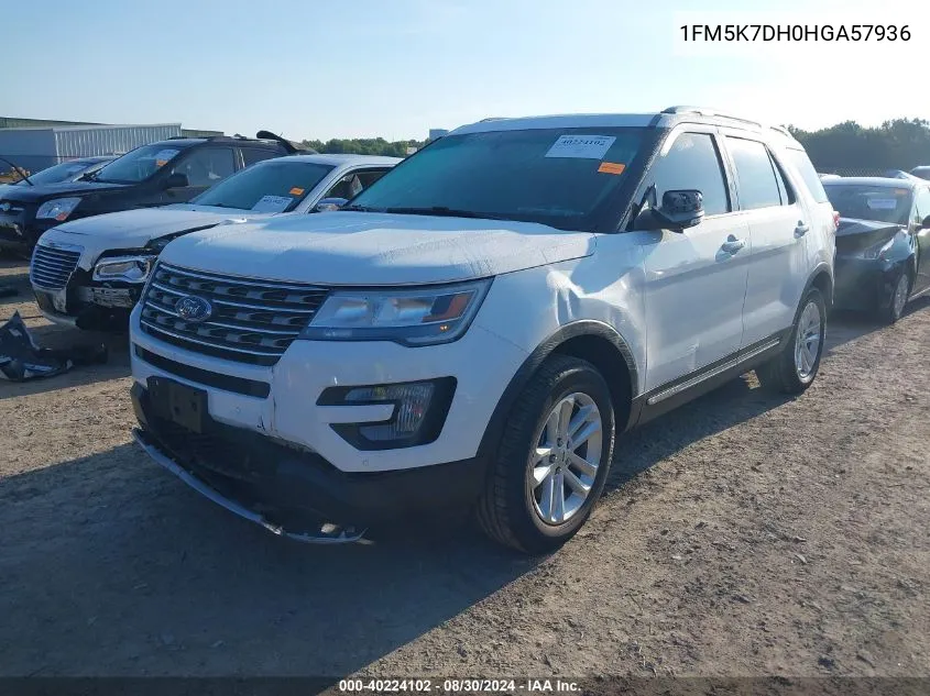 2017 Ford Explorer Xlt VIN: 1FM5K7DH0HGA57936 Lot: 40224102