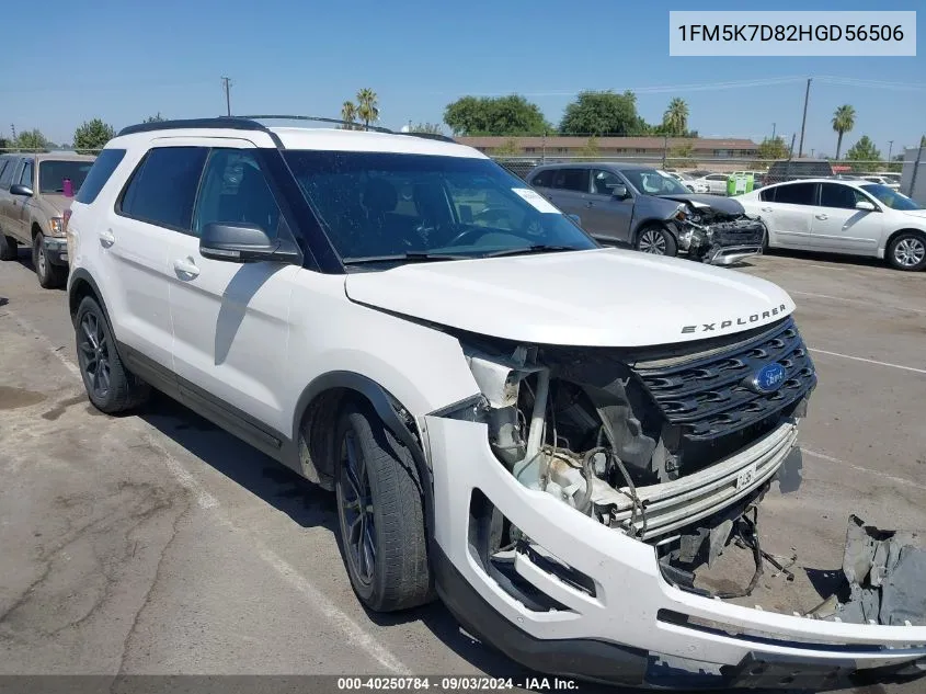 2017 Ford Explorer Xlt VIN: 1FM5K7D82HGD56506 Lot: 40250784