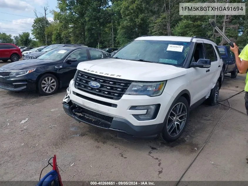 2017 Ford Explorer Sport VIN: 1FM5K8GTXHGA91694 Lot: 40268651