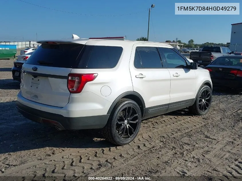 1FM5K7D84HGD49279 2017 Ford Explorer Xlt