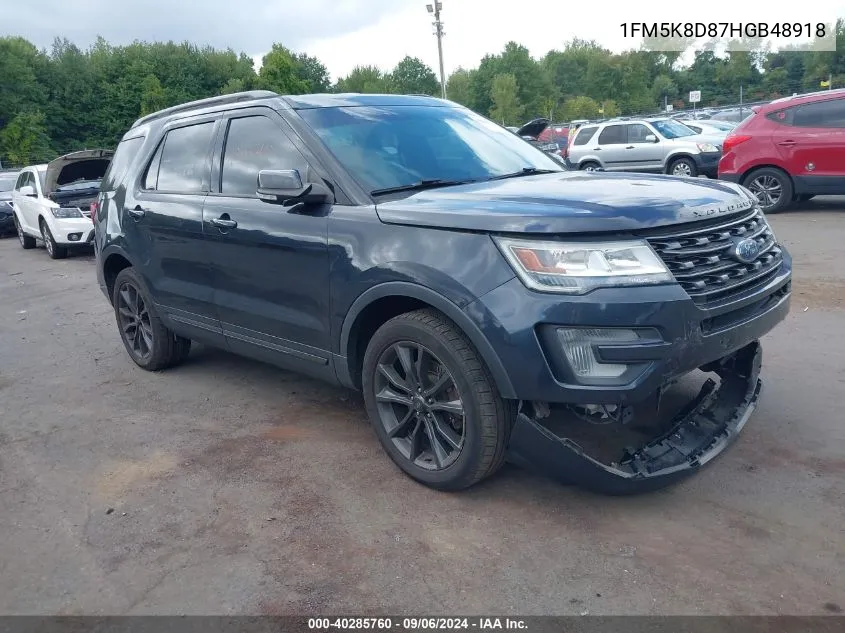 2017 Ford Explorer Xlt VIN: 1FM5K8D87HGB48918 Lot: 40285760