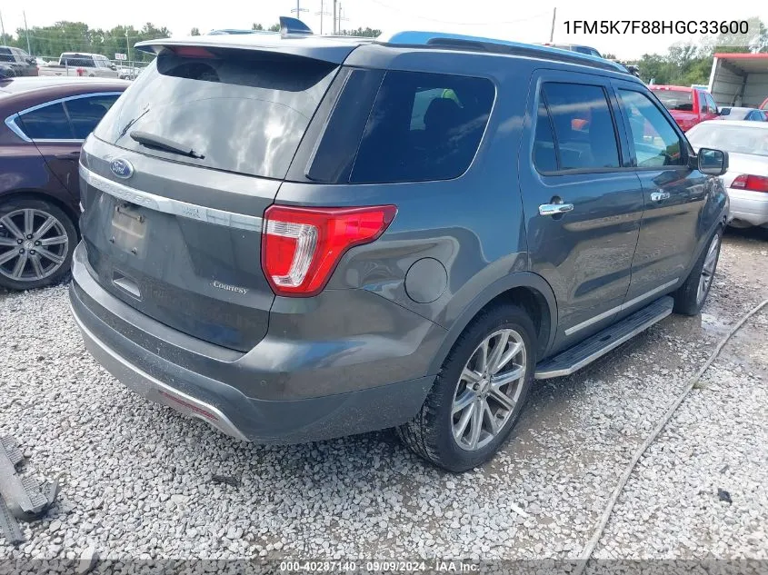 1FM5K7F88HGC33600 2017 Ford Explorer Limited