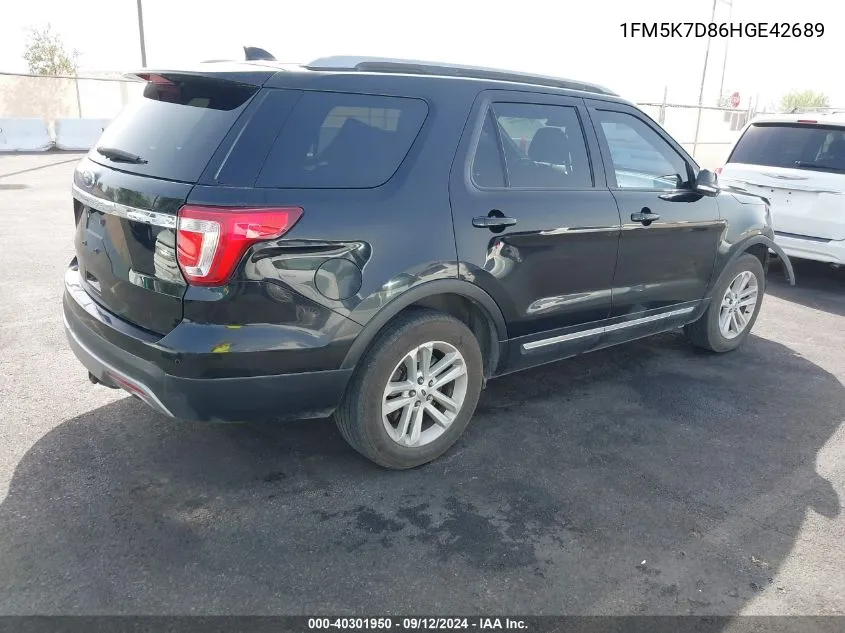 1FM5K7D86HGE42689 2017 Ford Explorer Xlt