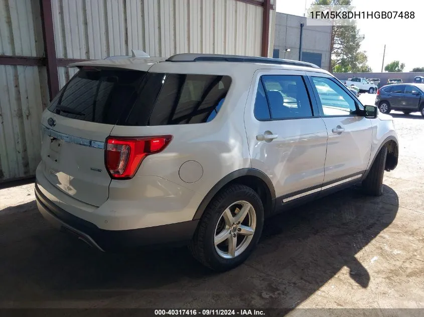 2017 Ford Explorer Xlt VIN: 1FM5K8DH1HGB07488 Lot: 40317416