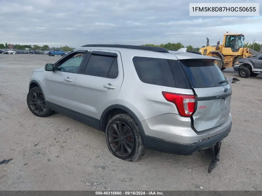 1FM5K8D87HGC50655 2017 Ford Explorer Xlt