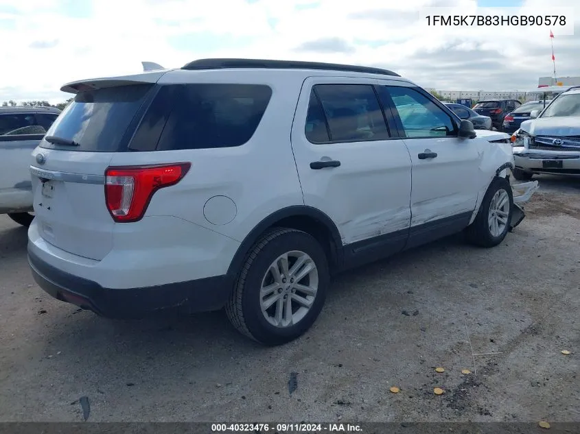 2017 Ford Explorer VIN: 1FM5K7B83HGB90578 Lot: 40323476