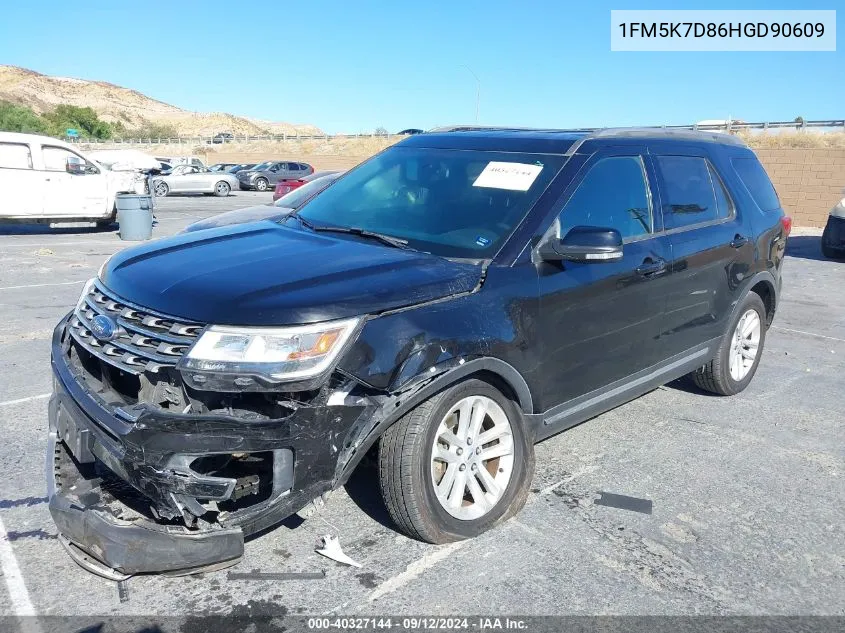 2017 Ford Explorer Xlt VIN: 1FM5K7D86HGD90609 Lot: 40327144