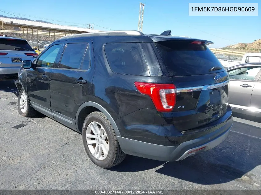 2017 Ford Explorer Xlt VIN: 1FM5K7D86HGD90609 Lot: 40327144