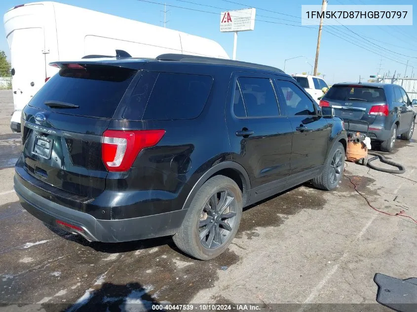 2017 Ford Explorer Xlt VIN: 1FM5K7D87HGB70797 Lot: 40447539