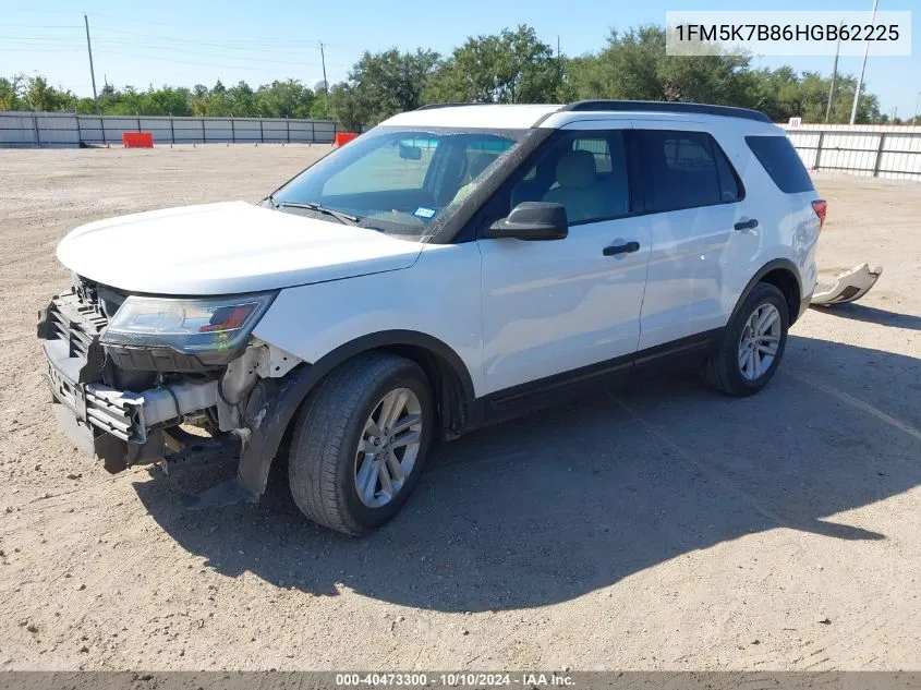 2017 Ford Explorer VIN: 1FM5K7B86HGB62225 Lot: 40473300