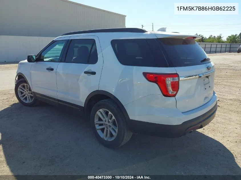 2017 Ford Explorer VIN: 1FM5K7B86HGB62225 Lot: 40473300