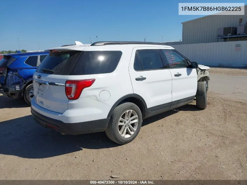 2017 Ford Explorer VIN: 1FM5K7B86HGB62225 Lot: 40473300