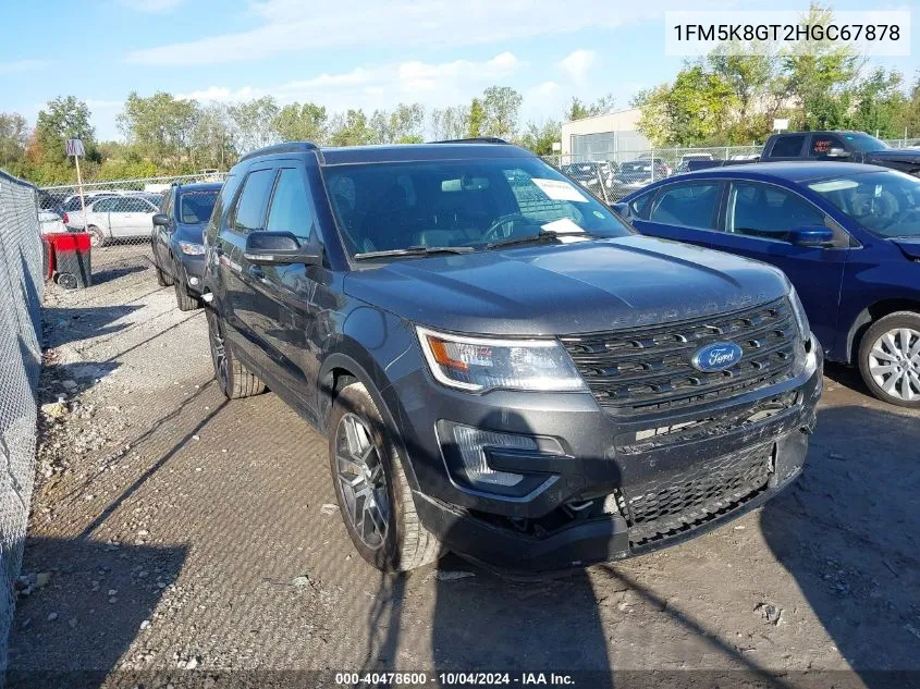 2017 Ford Explorer Sport VIN: 1FM5K8GT2HGC67878 Lot: 40478600