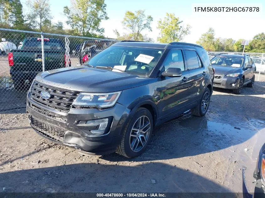 2017 Ford Explorer Sport VIN: 1FM5K8GT2HGC67878 Lot: 40478600