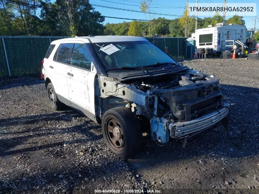 2017 Ford Explorer Police Interceptor VIN: 1FM5K8AR8HGA62952 Lot: 40490628