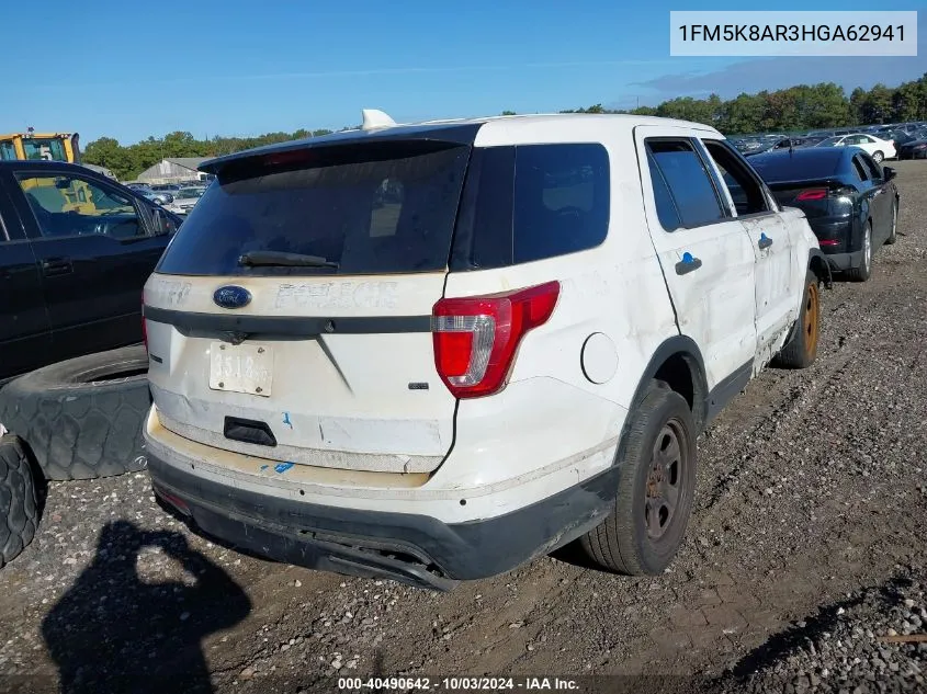 2017 Ford Utility Police Interceptor VIN: 1FM5K8AR3HGA62941 Lot: 40490642