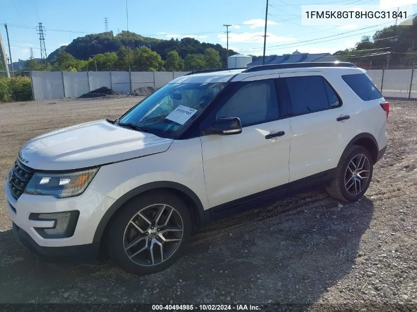 2017 Ford Explorer Sport VIN: 1FM5K8GT8HGC31841 Lot: 40494985