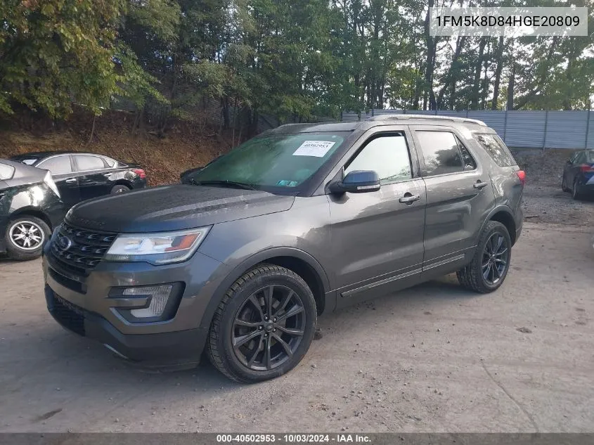 2017 Ford Explorer Xlt VIN: 1FM5K8D84HGE20809 Lot: 40502953