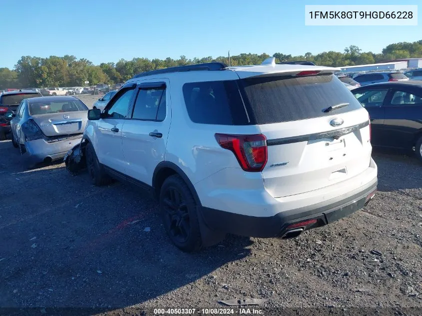 2017 Ford Explorer Sport VIN: 1FM5K8GT9HGD66228 Lot: 40503307