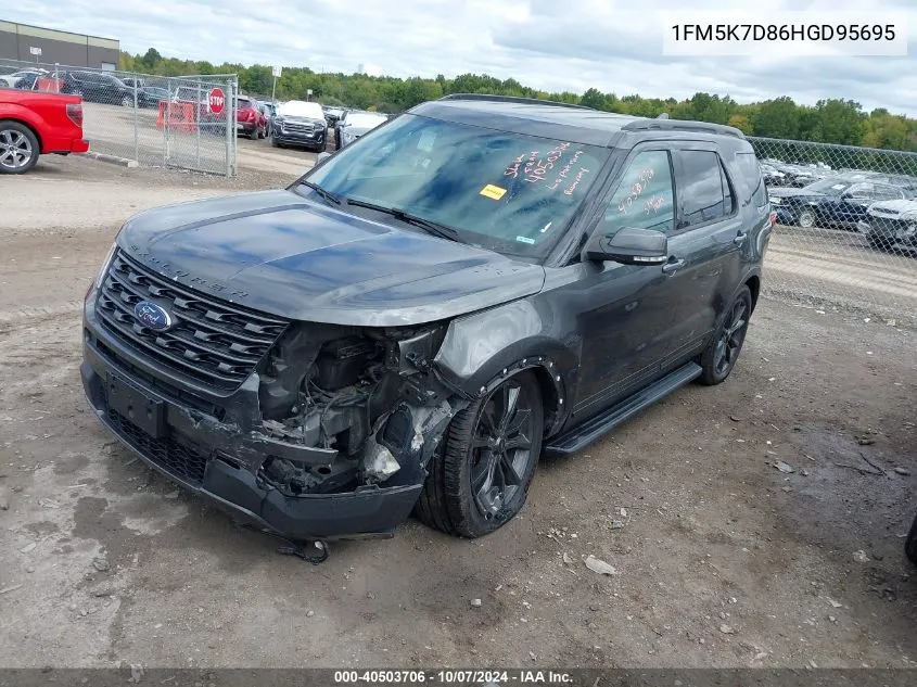 2017 Ford Explorer Xlt VIN: 1FM5K7D86HGD95695 Lot: 40503706