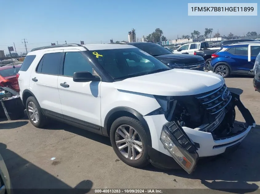 2017 Ford Explorer VIN: 1FM5K7B81HGE11899 Lot: 40513283