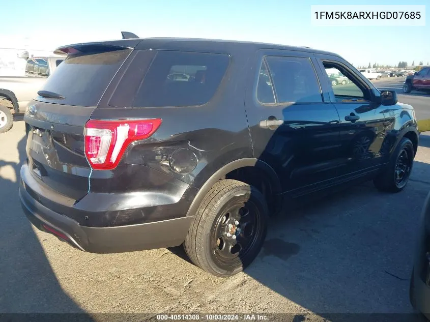 2017 Ford Utility Police Interceptor VIN: 1FM5K8ARXHGD07685 Lot: 40514308